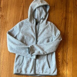 Marmot Gray Hooded Fleece Jacket with Full-Length Zipper